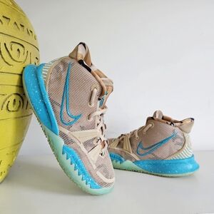 Nike Kyrie 7 Ripple Effect CQ4080-207 Youth Basketball Shoes Size 4Y Beige Teal